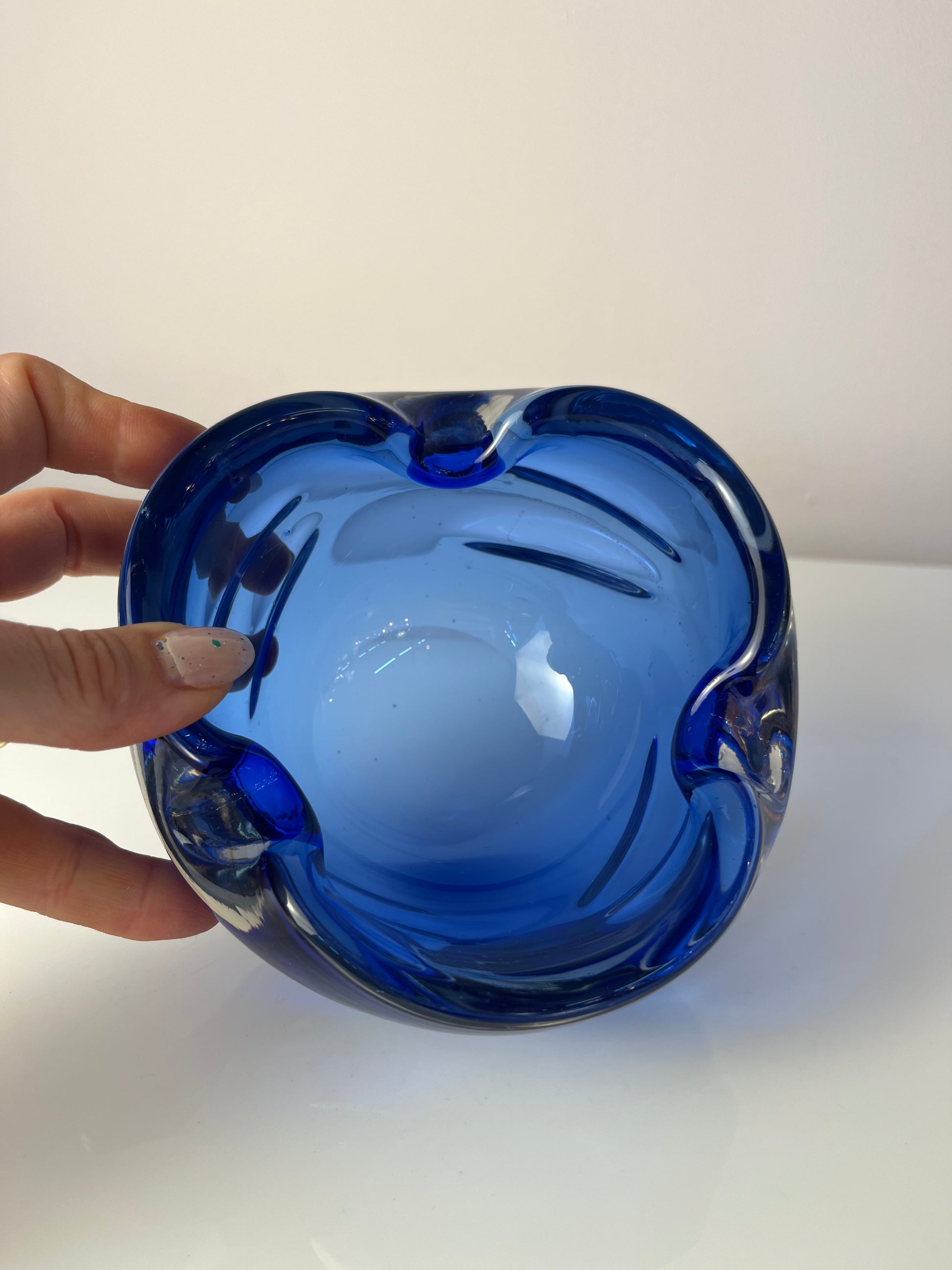 Aschenbecher blau Glas