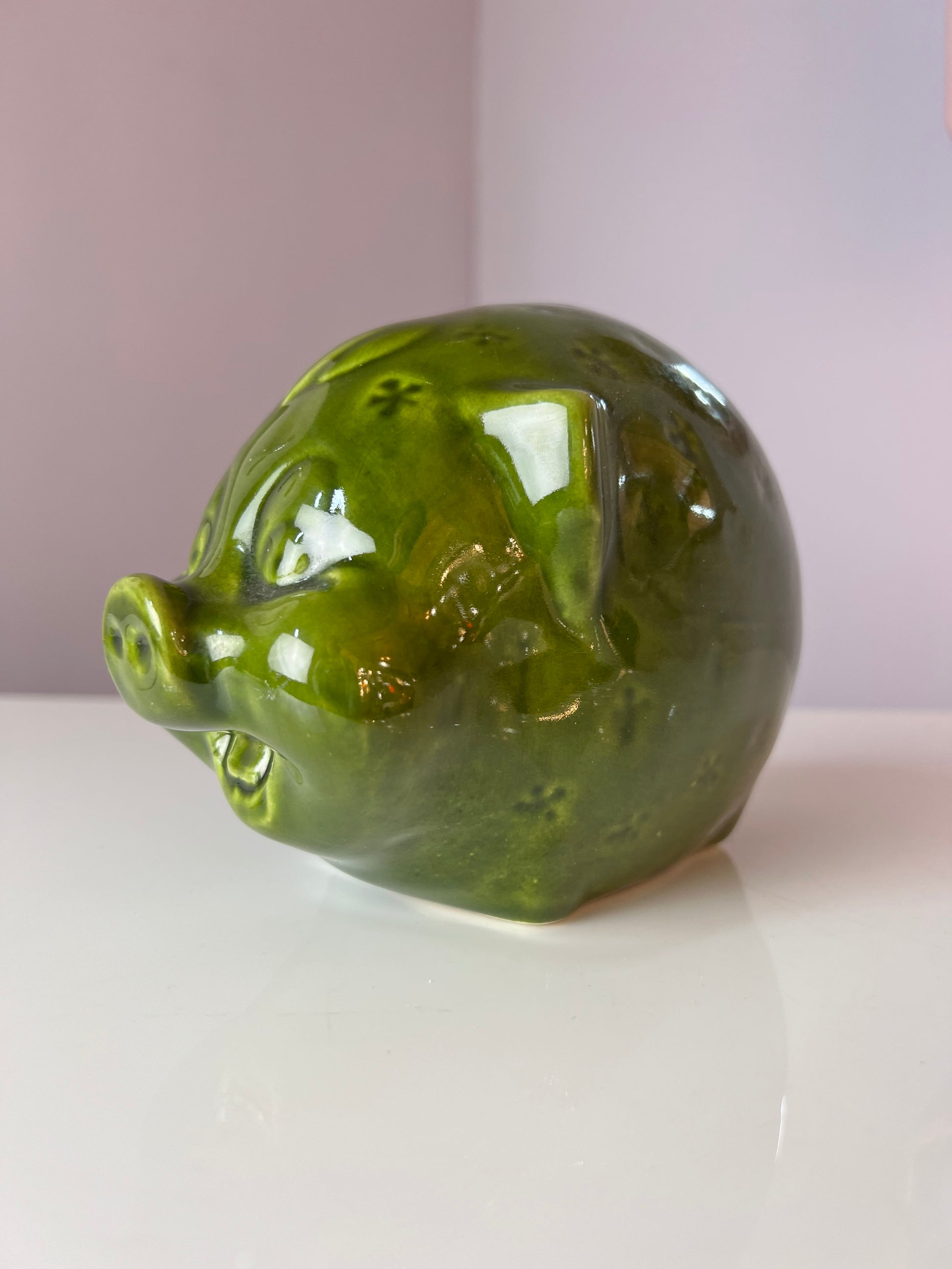 Sparschwein grün Keramik