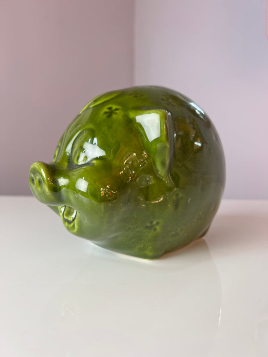 Sparschwein grün Keramik