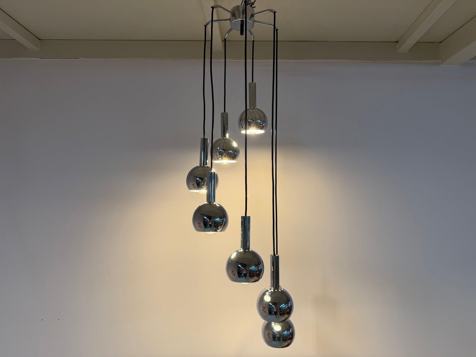Kaskadenlampe 7-flammig Chrom von Richard Essig