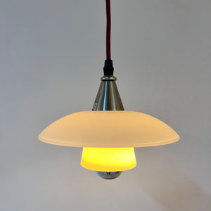 Lamellenlampe Milchglas aus Dänemark