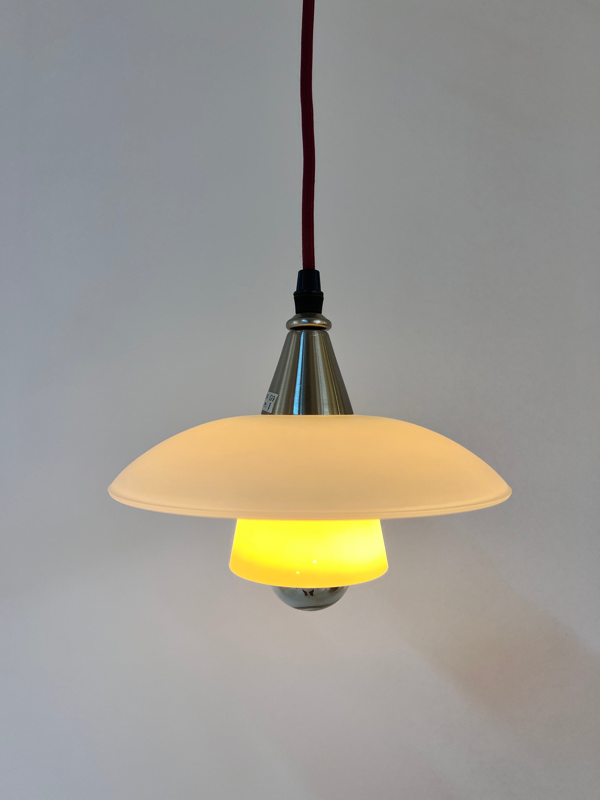 Lamellenlampe Milchglas aus Dänemark