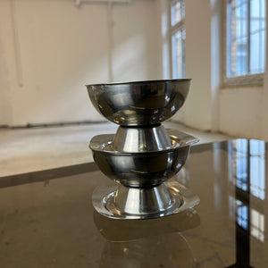 Set: 2x Eisschale mit Untersetzer Cromargan von WMF