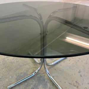 Runder Esstisch Rauchglas & Chrom