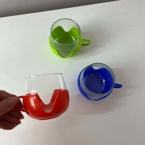 Set: 3x Glasbecher rot grün blau Made in Holland