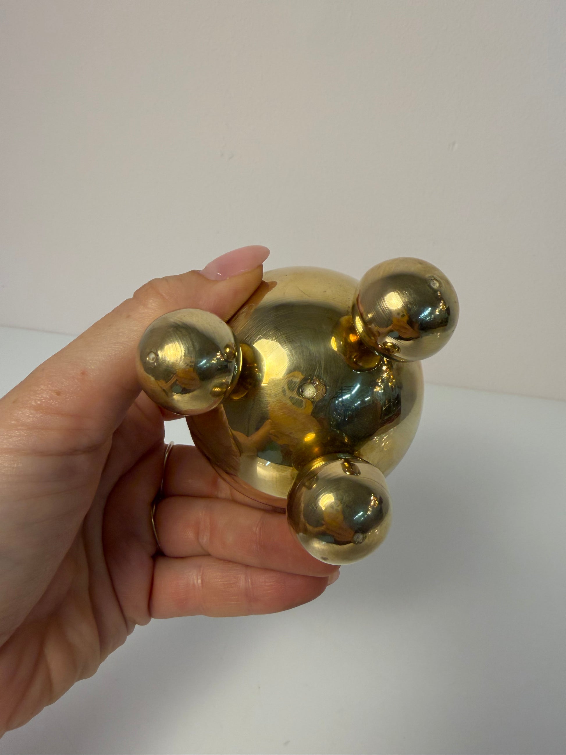 Kugel Kerzenständer Messing aus Dänemark