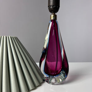 Tischlampe lila blau Muranoglas