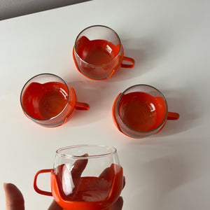 Set: 4x Glasbecher orange
