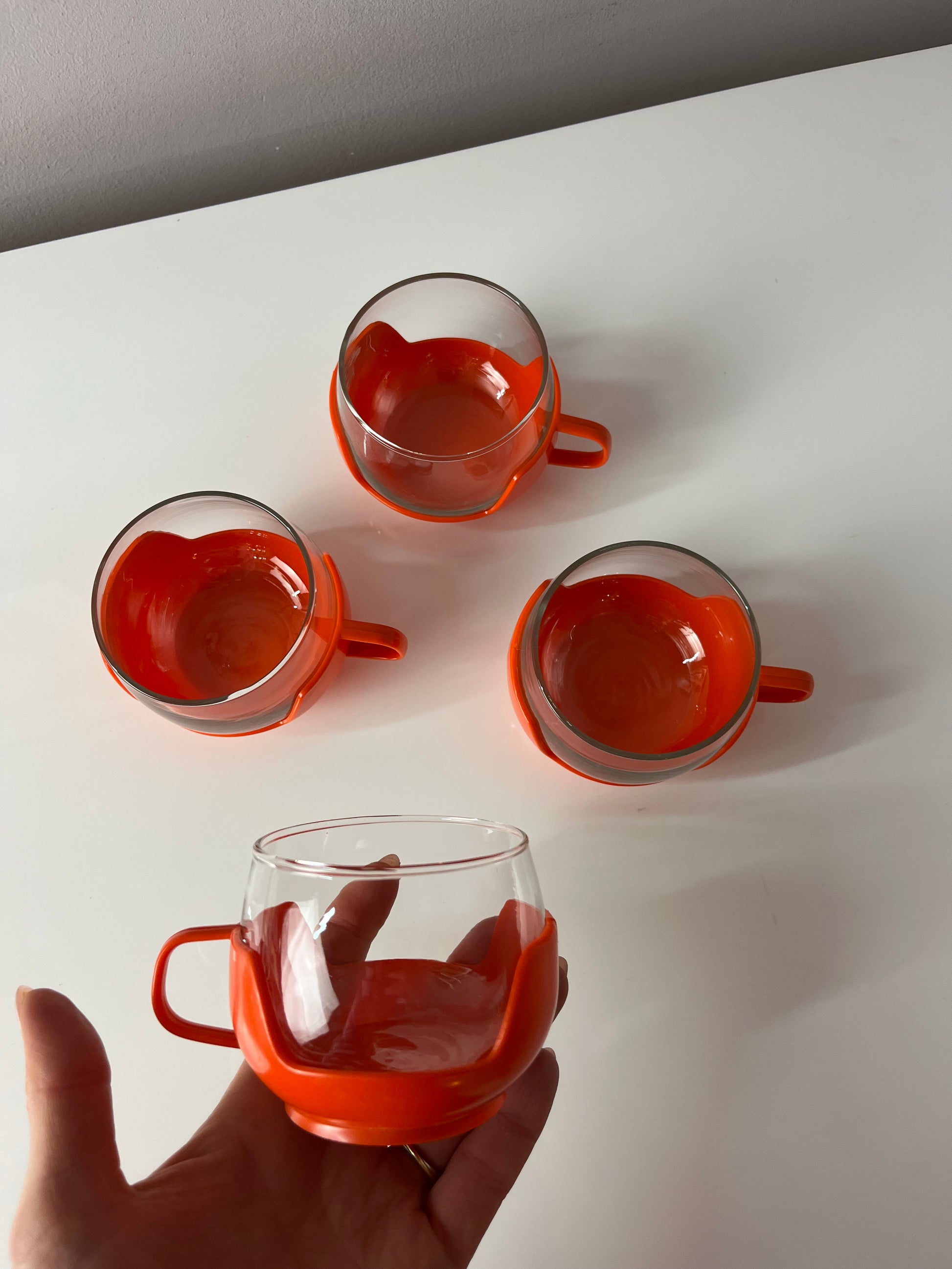 Set: 4x Glasbecher orange