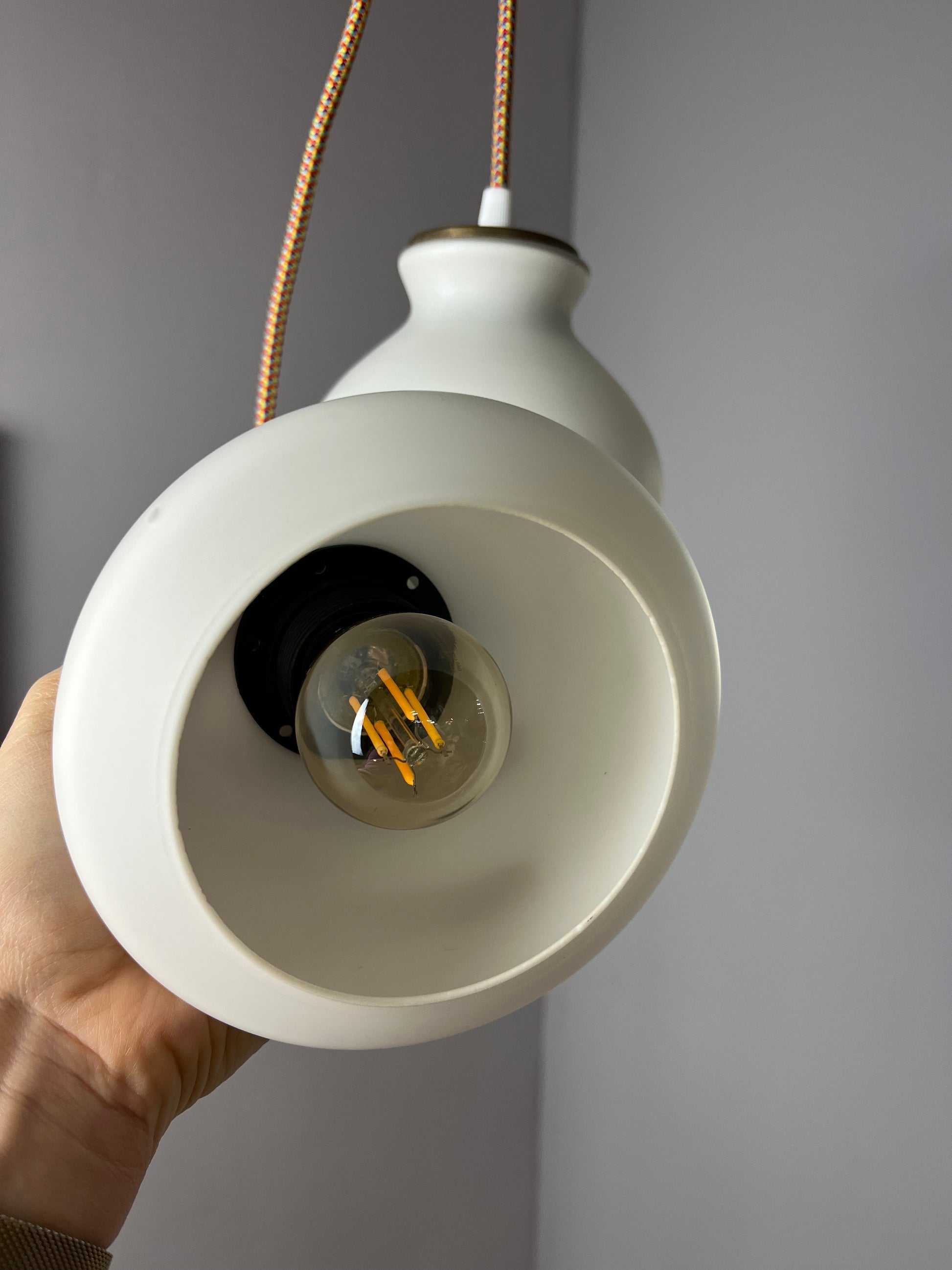 Hängelampe weiß Glas von Holmegaard