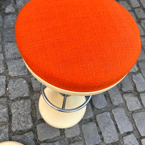 Barhocker creme orange von Friedrich Stuckenbröker für Lockhausen Plastik