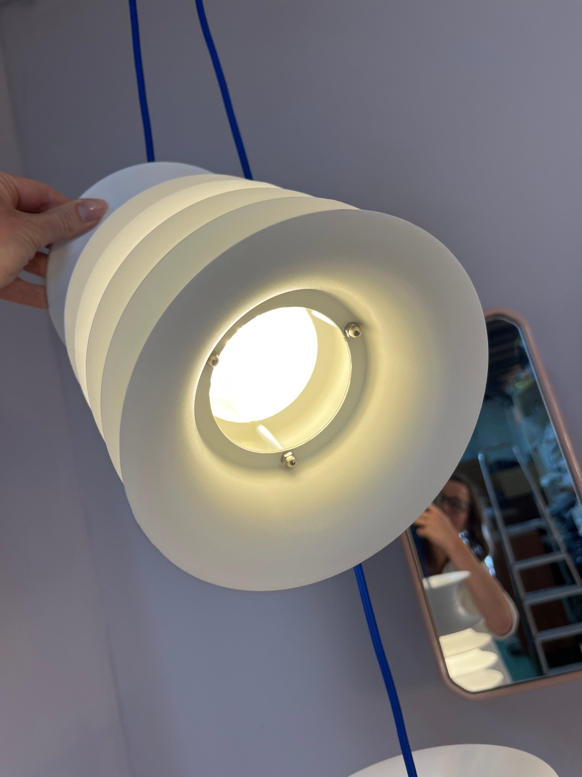 Lamellenlampe Strini weiß Kunststoff