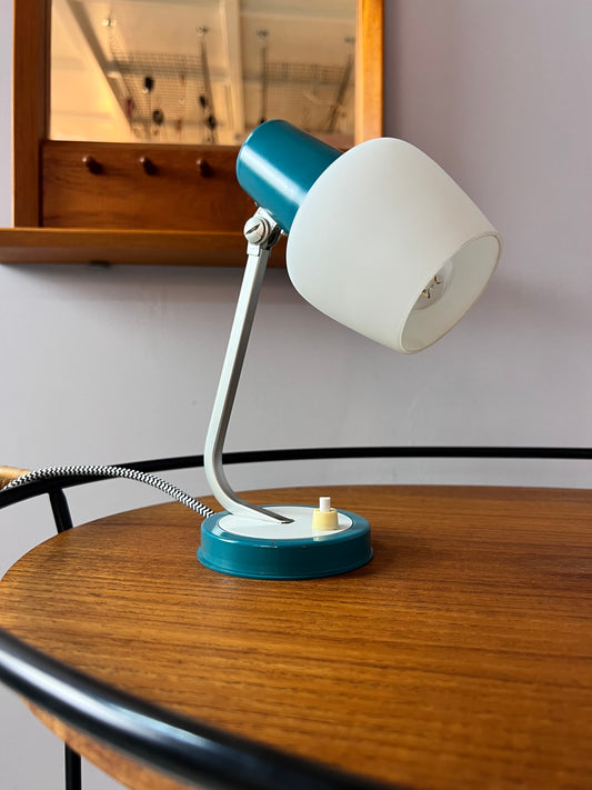 Tischlampe petrolblau 50er