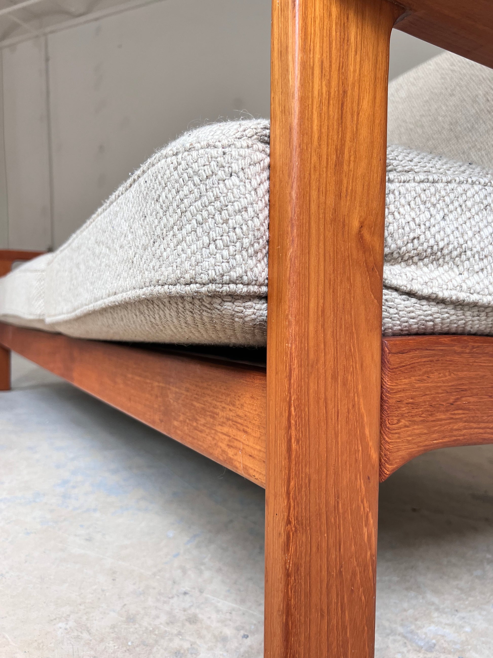 3-Sitzer Sofa Teak & Wolle aus Dänemark