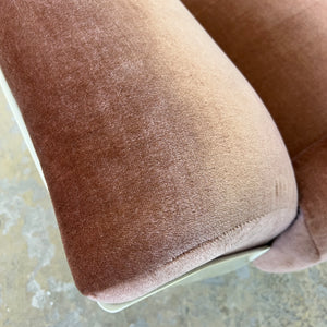 Modularer Schalensessel rosa Samt & Kunststoff