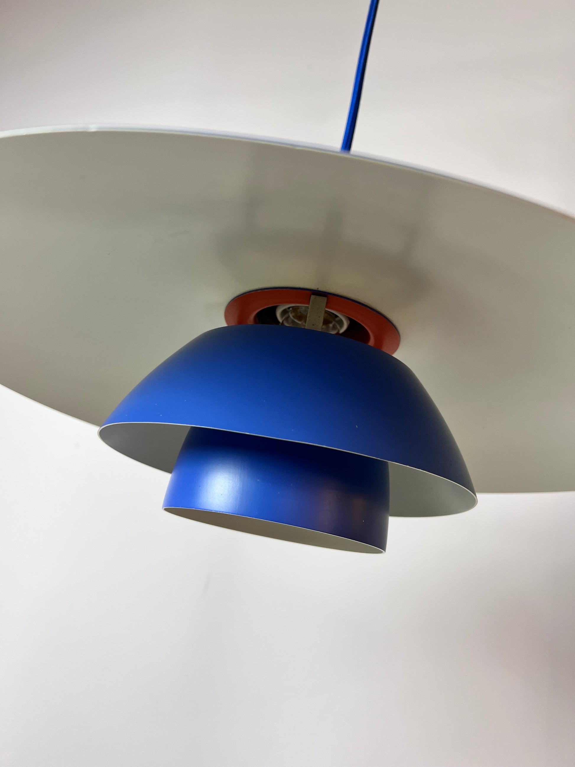 Lamellenlampe PH4 blau von Poul Henningsen für Louis Poulsen