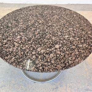 Runder Esstisch Granit Chrom von Giotto Stoppino
