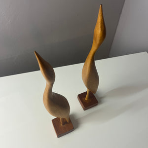 Set: 2 Kraniche Holz