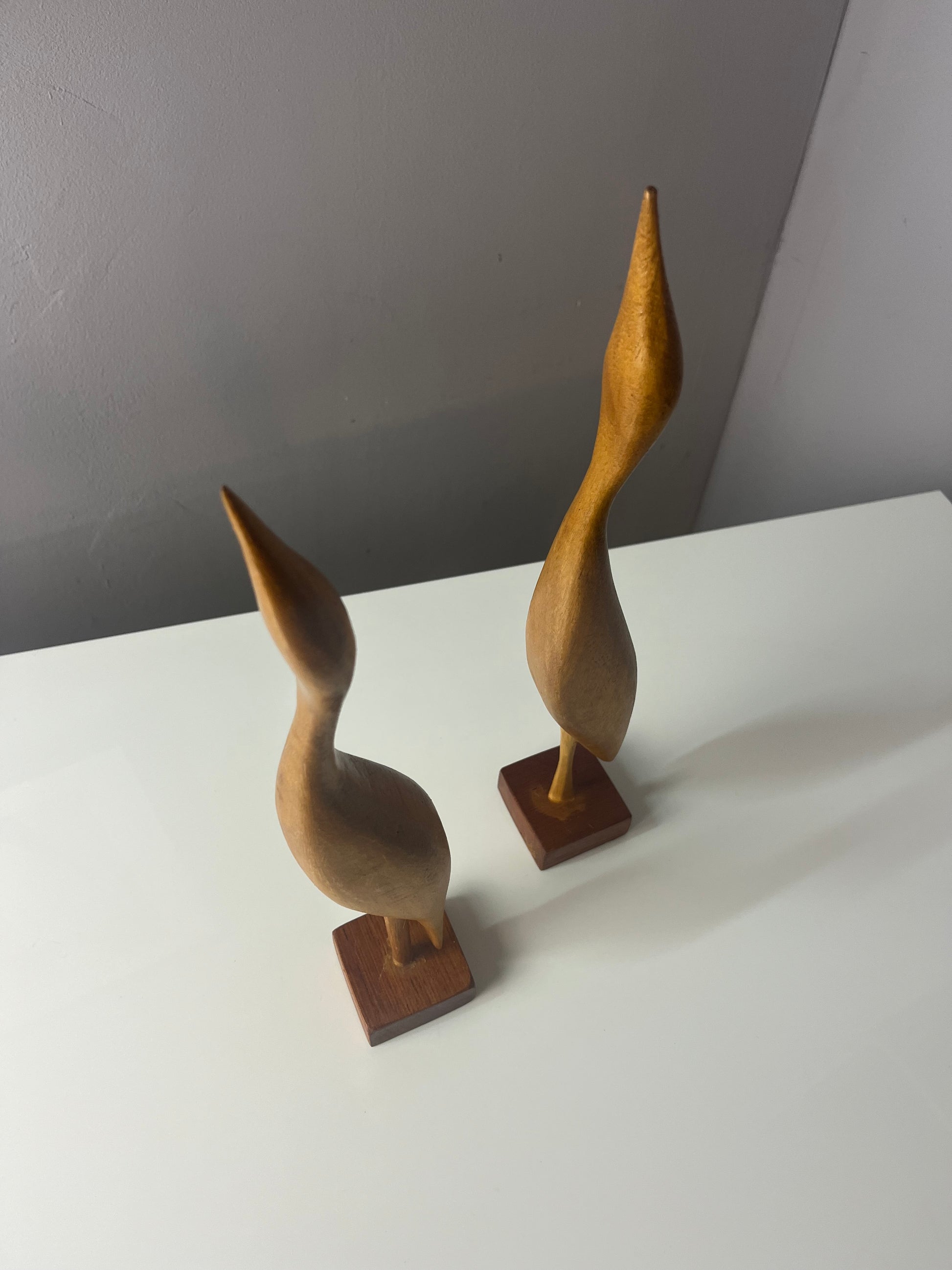 Set: 2 Kraniche Holz