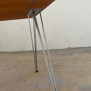 Esstisch / Schreibtisch Teak mit neuem Chromgestell von O. D. Møbler