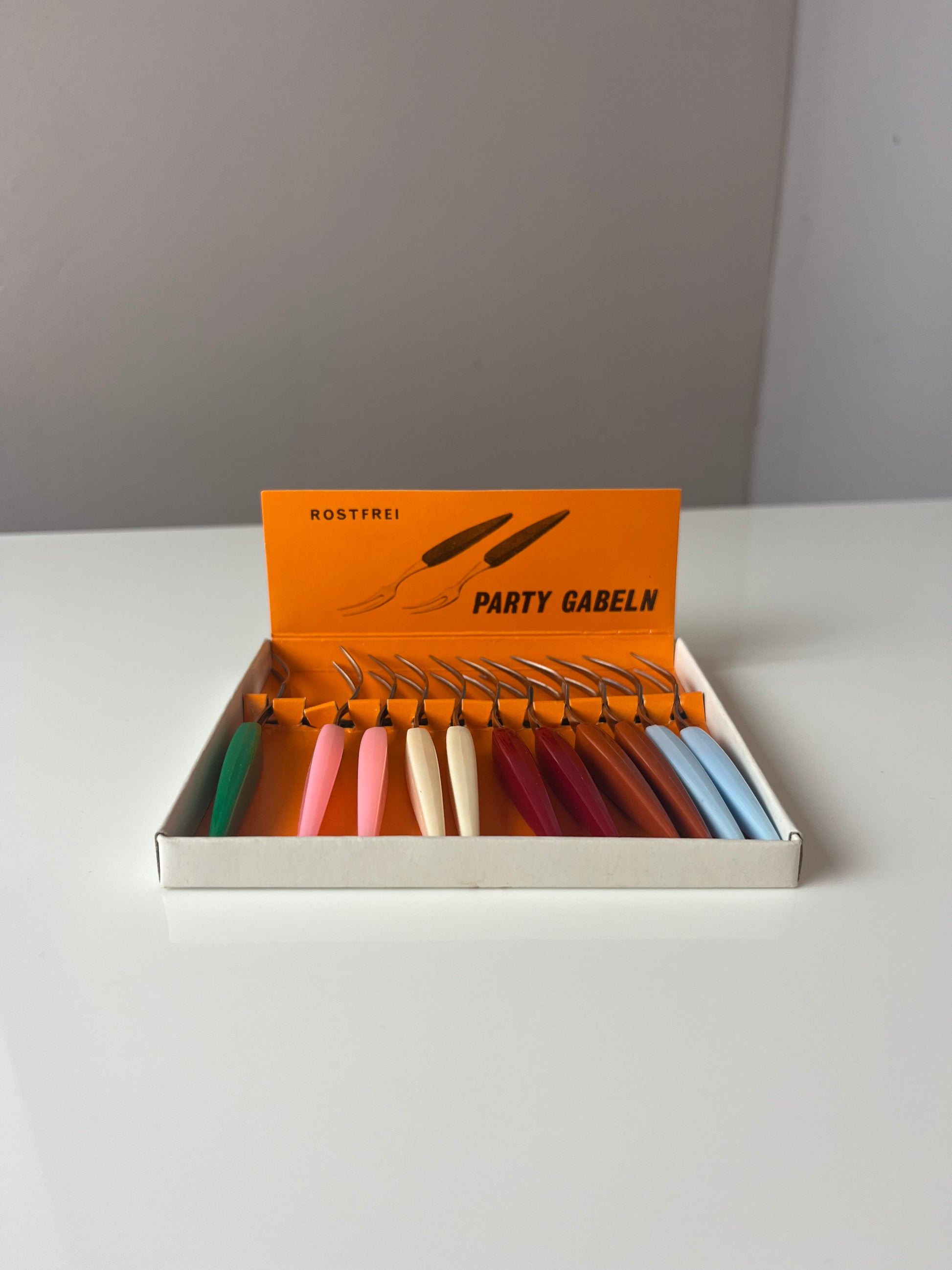 Set: Party Gabeln mit bunten Griffen