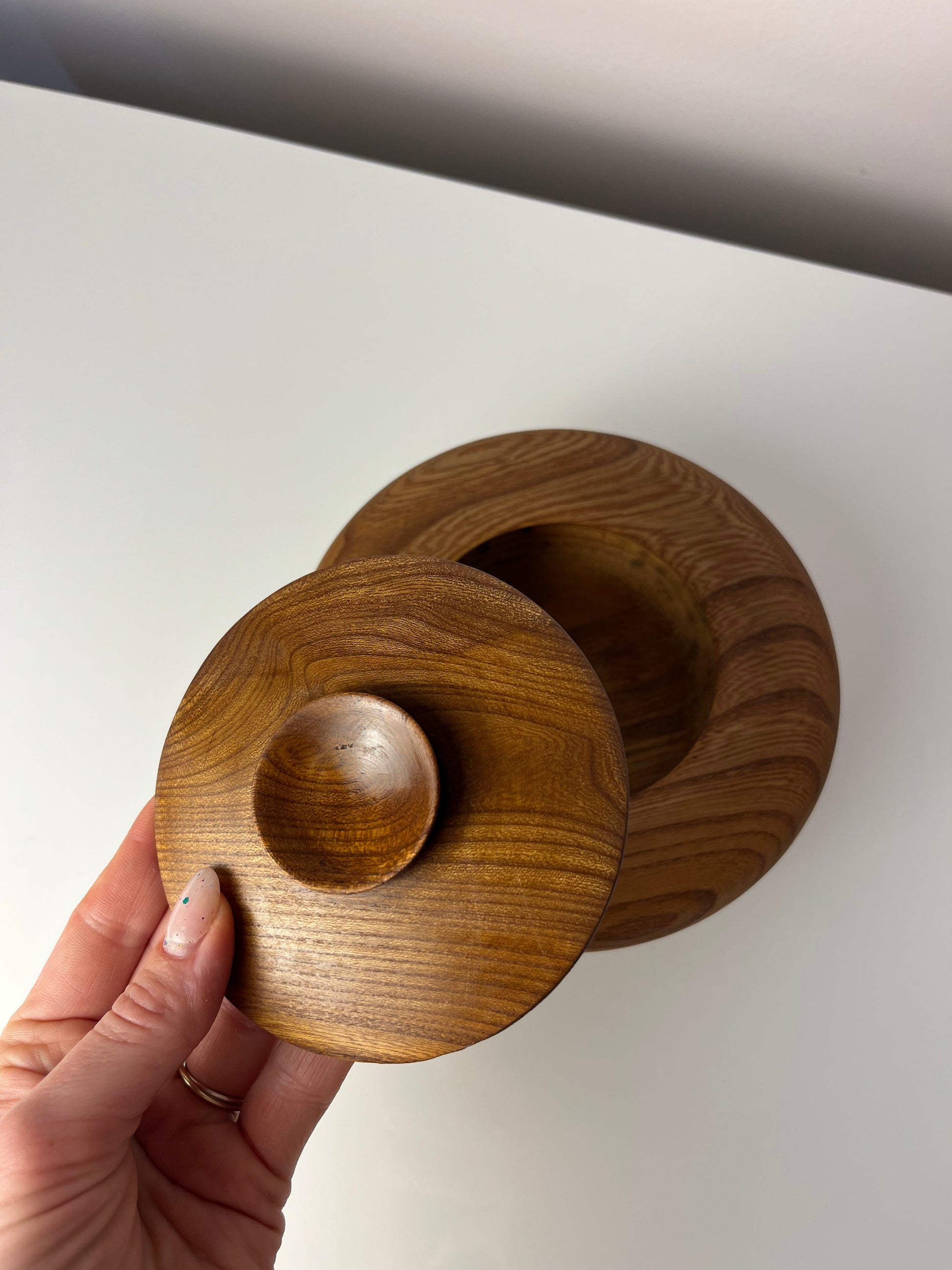 Dose Teak mit Deckel aus Dänemark