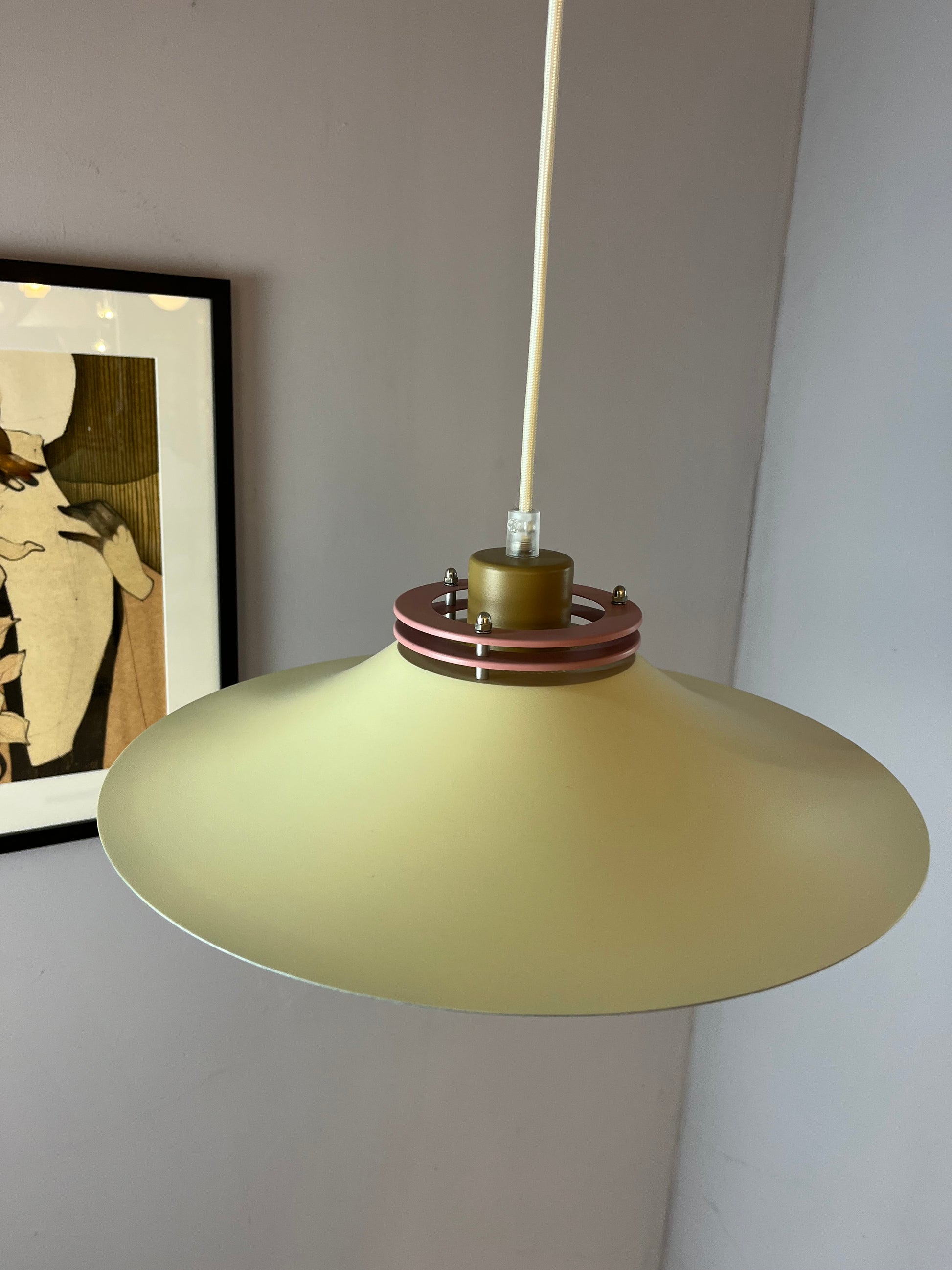 Lamellenlampe neu lackiert creme rosa braun