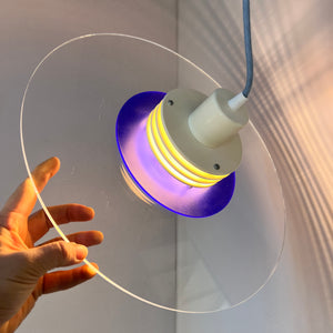 Lamellenlampe „Astra“ blau Plexiglas aus Dänemark