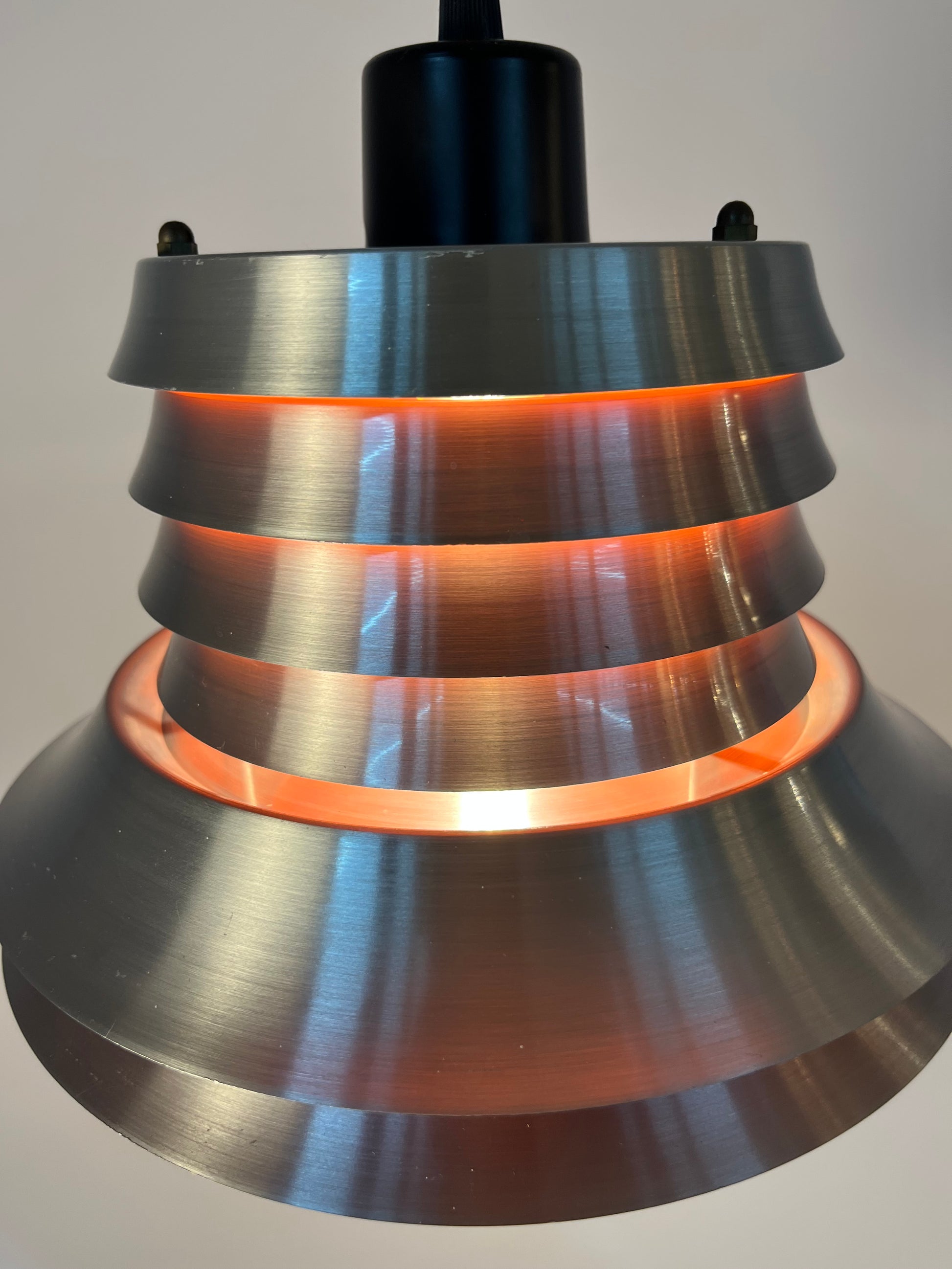 Lamellenlampe silber orange von Carl Thore für Granhaga