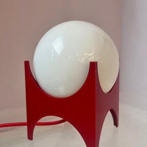 Tischlampe rot weiß von Richard Essig