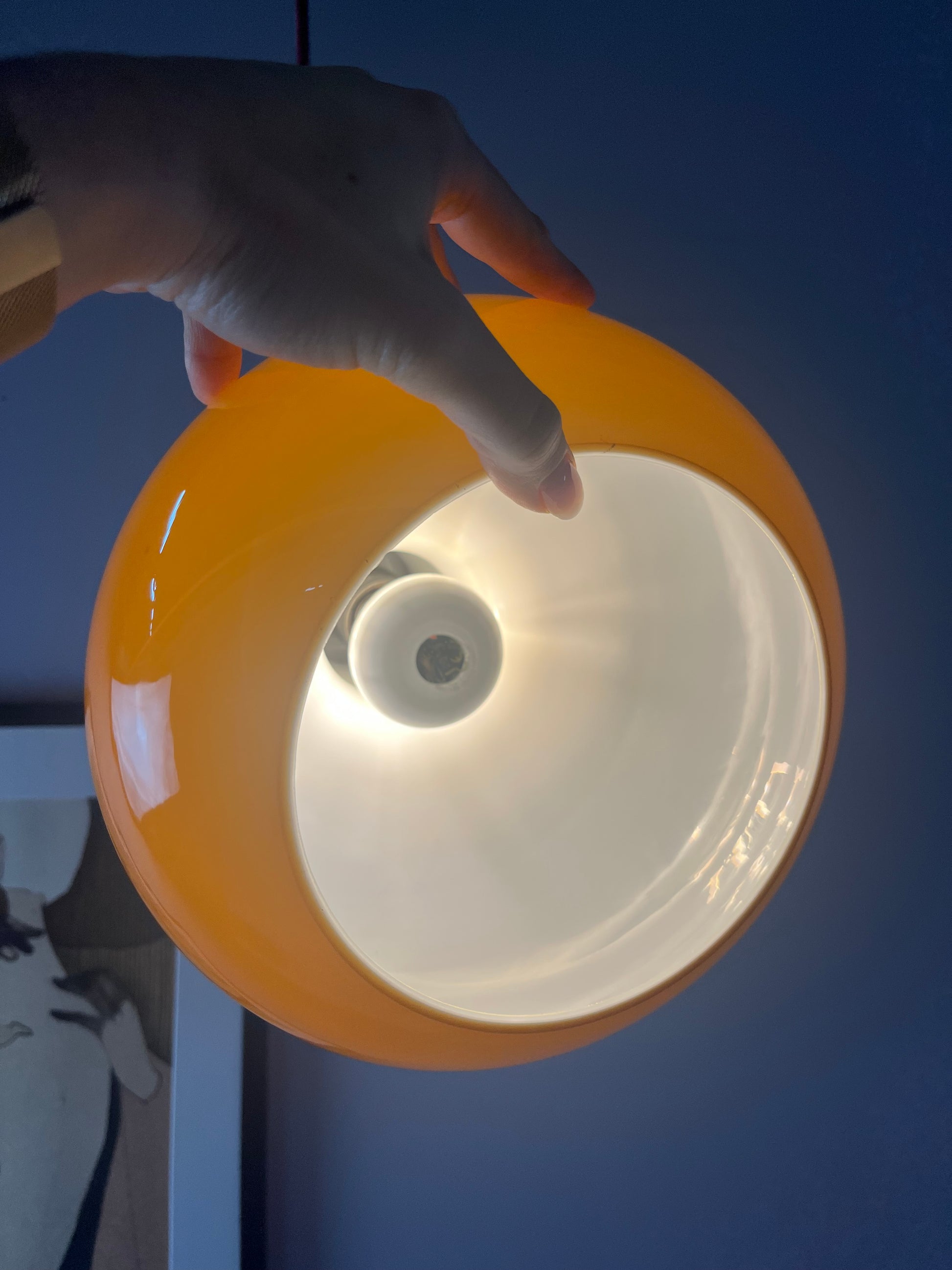 Hängelampe braun orange Glas