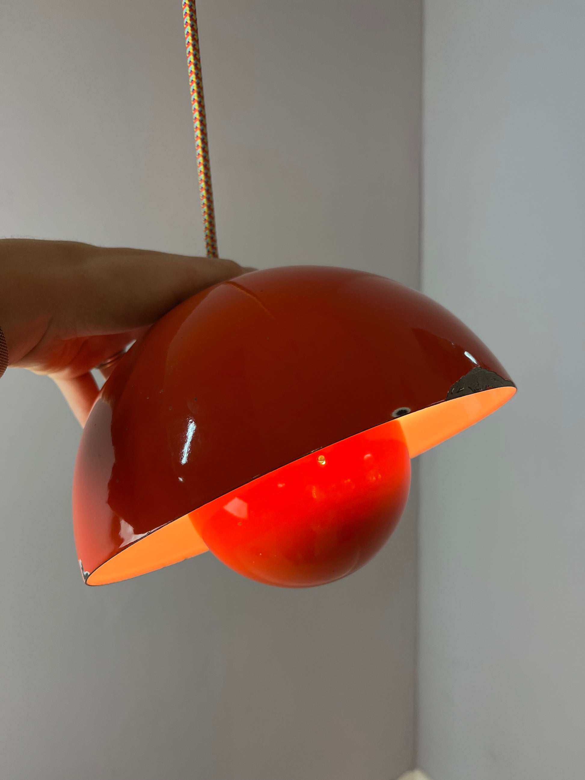 Hängelampe Flowerpot VP1 orange von Verner Panton für Louis Poulsen
