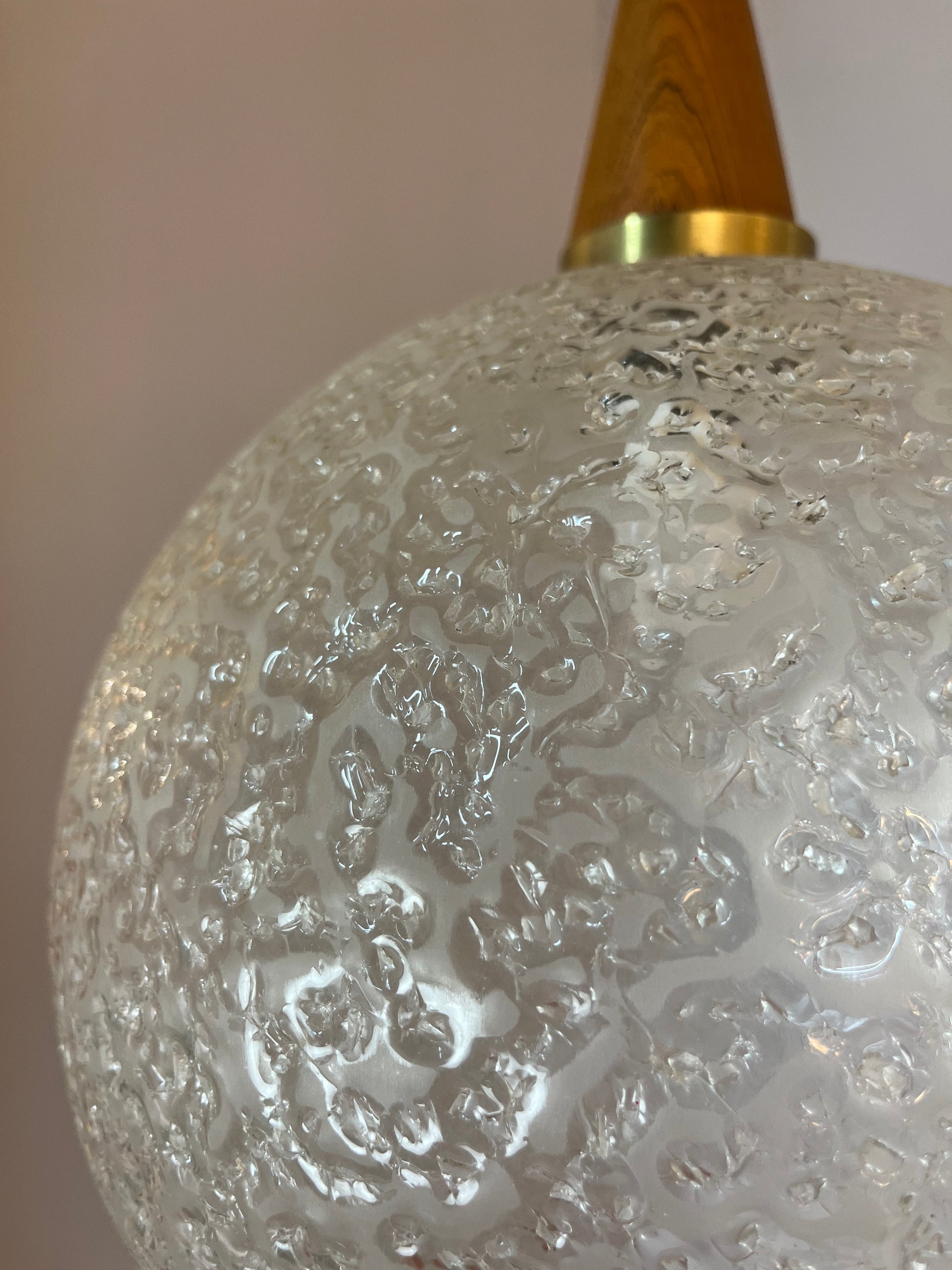Kugellampe Glas Teak von Doria