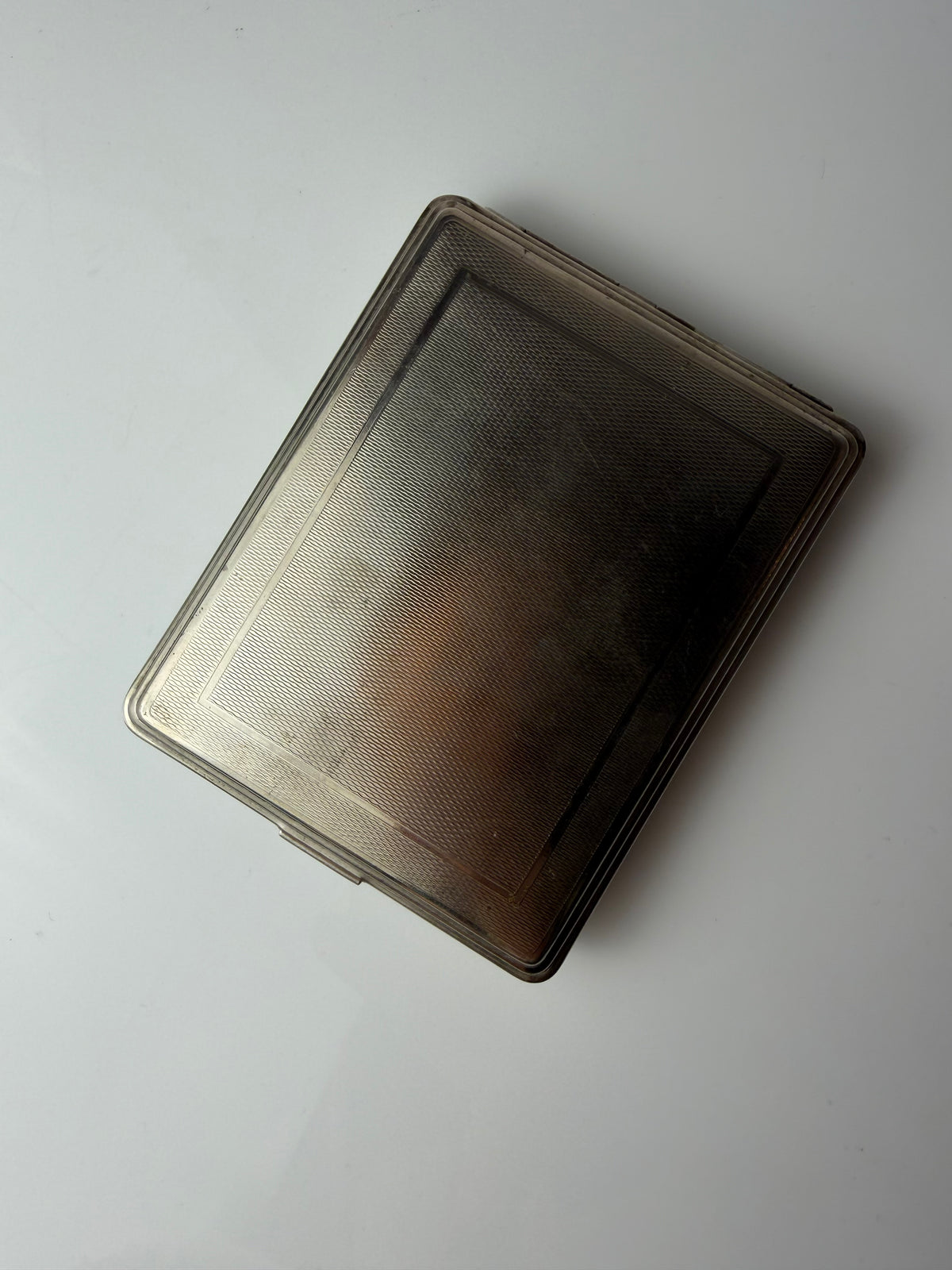 Zigarettenetui silber mit floraler Gravur