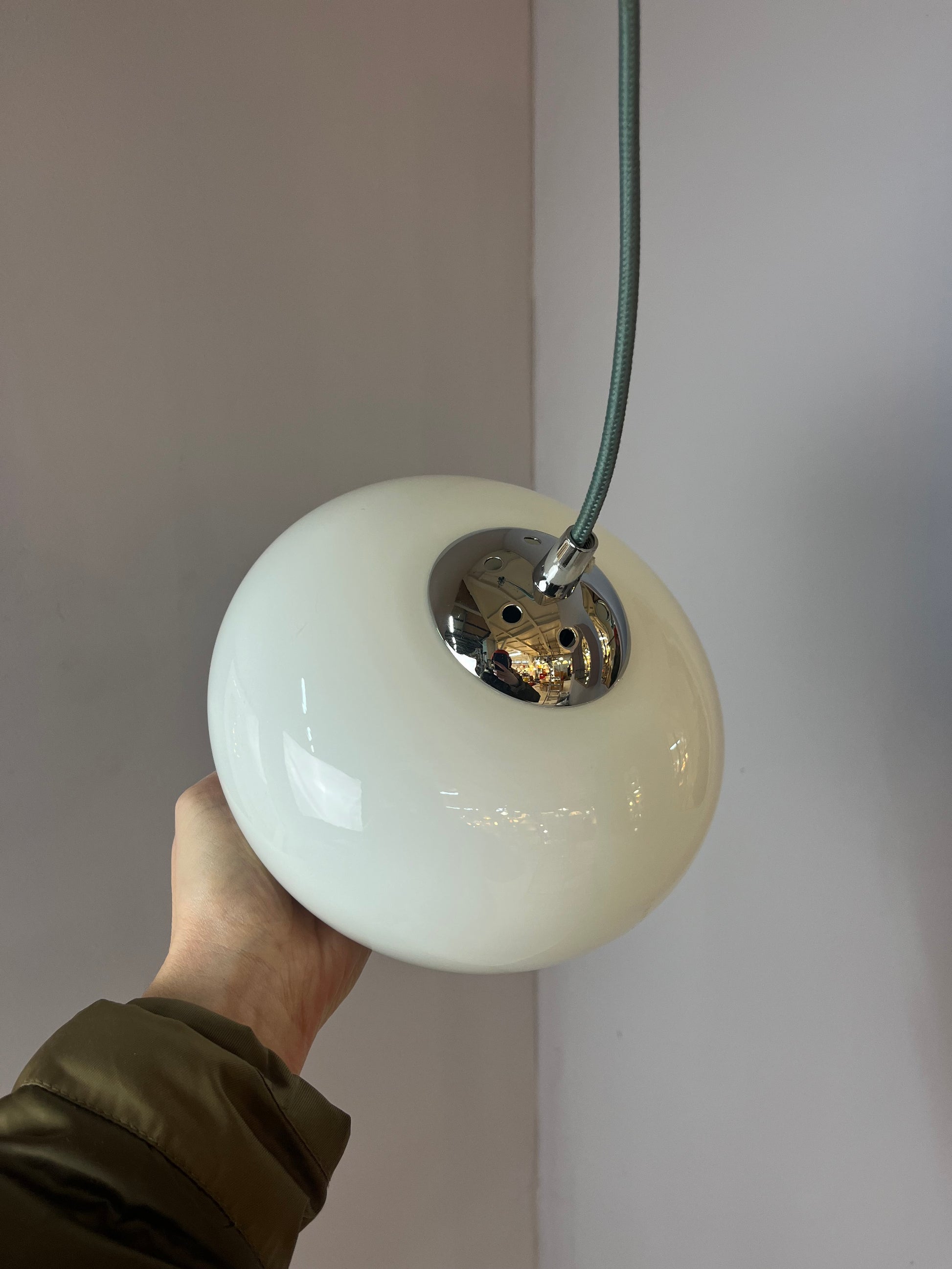 Hängelampe weiß Glas Chrom