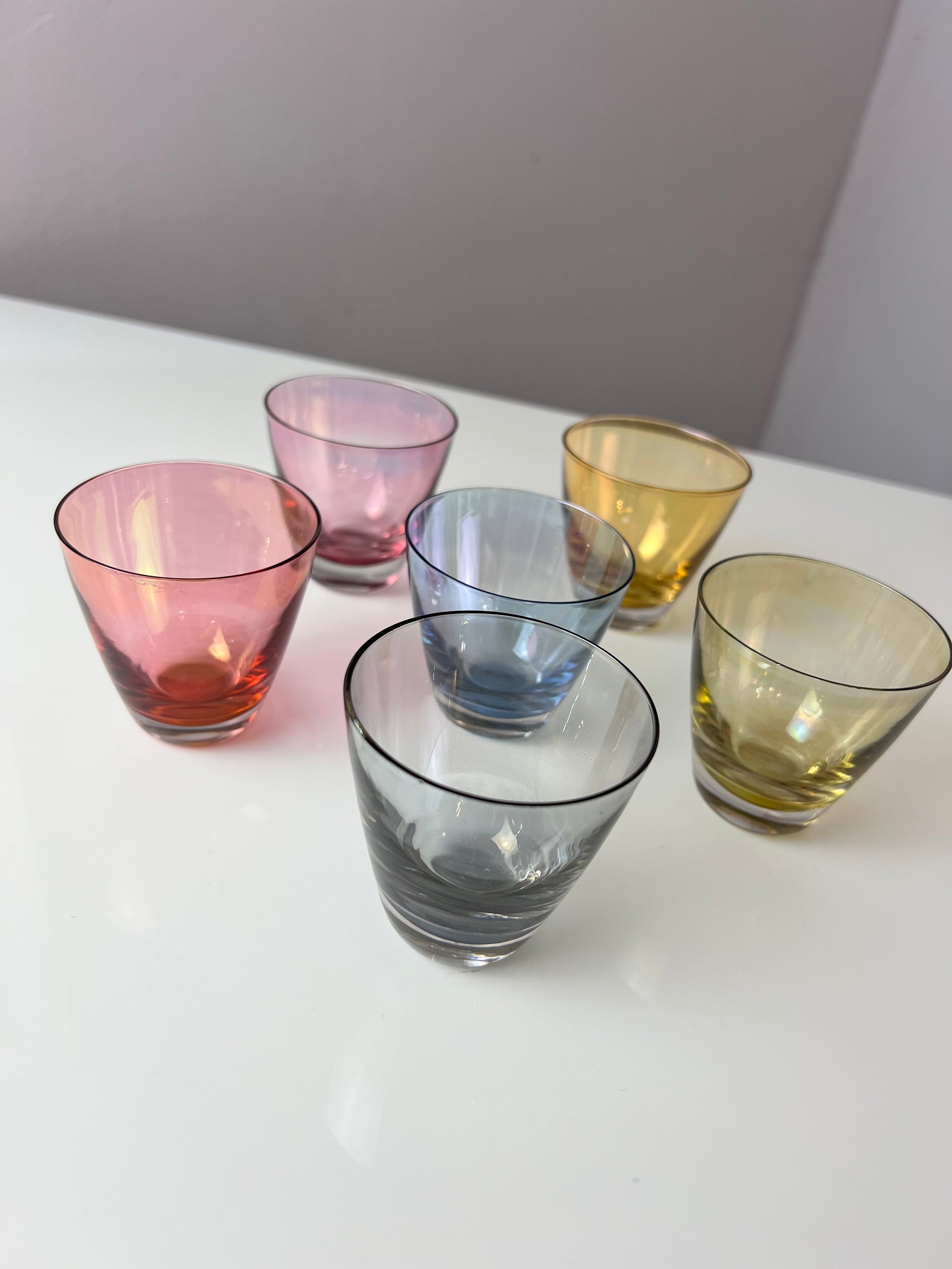 Set: 6x Likörgläser bunt