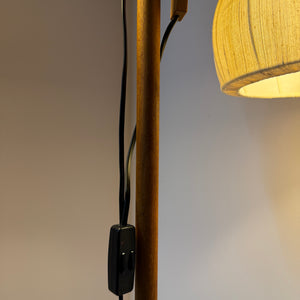 Stehlampe Maiglöckchen von Domus Teak und Rohseide