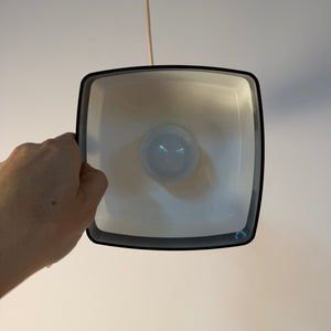 Hängelampe schwarz weiß von Bent Karlby für Schrøder-Kemi