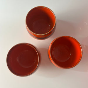 Bowle-Set: 10 Becher und 1 Terrine orange Keramik