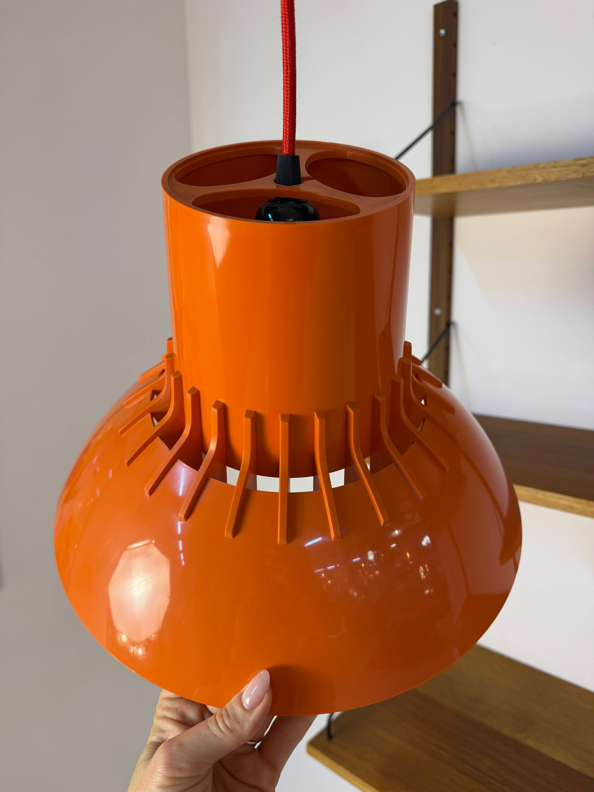 Hängelampe Solar orange Kunststoff von Svend Middelboe für Nordisk Solar