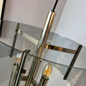 Hängelampe Chrom & Rauchacryl