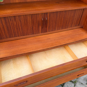 Bücherregal Teak mit Sekretär von Johannes Sorth für Nexø