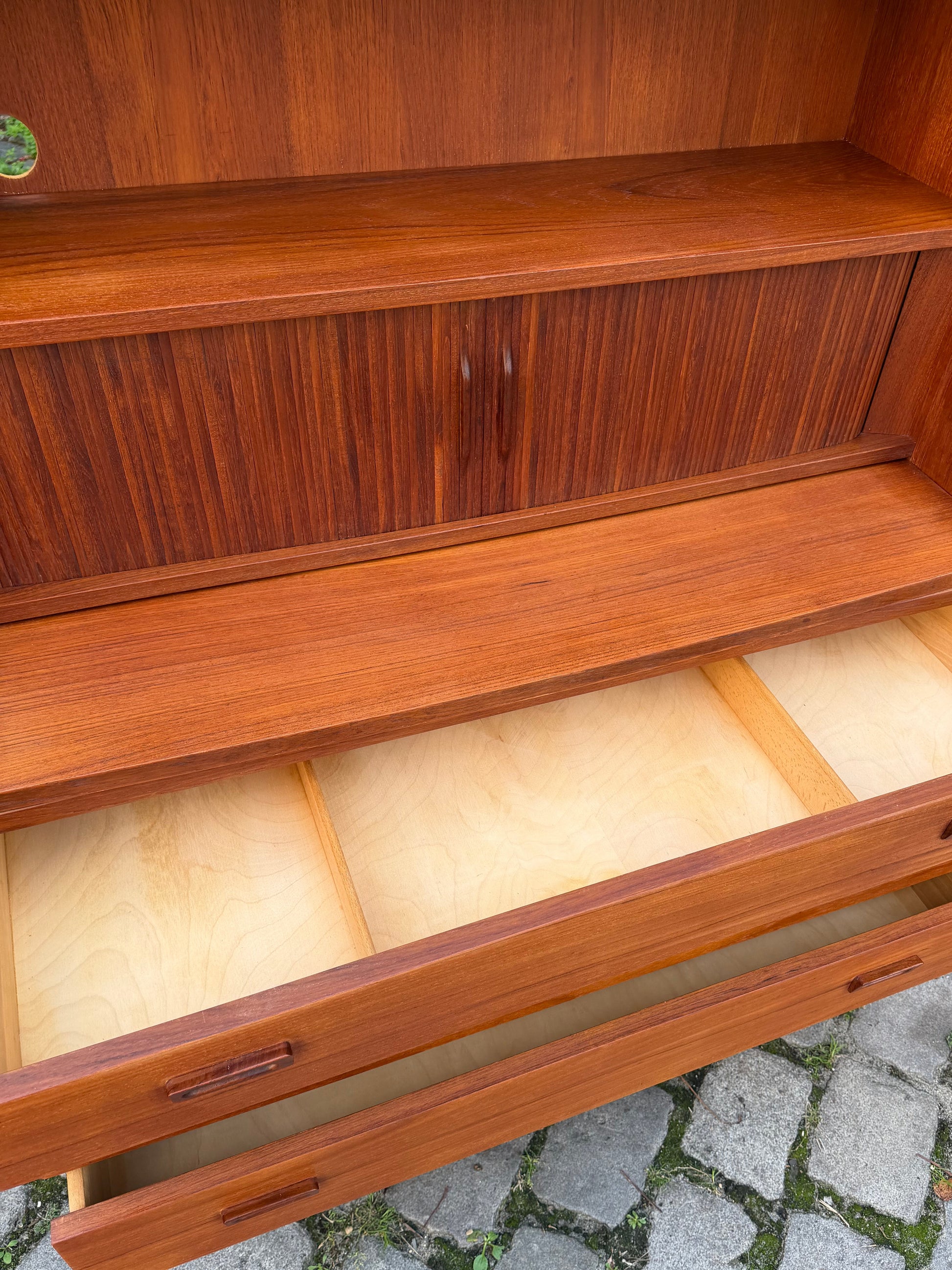 Bücherregal Teak mit Sekretär von Johannes Sorth für Nexø