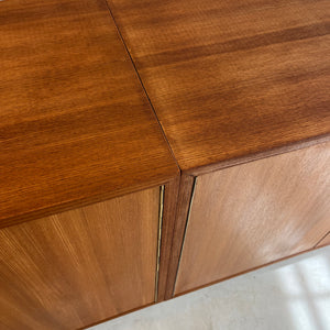 Sideboard Teak mit Flügeltüren & Messinggriffen