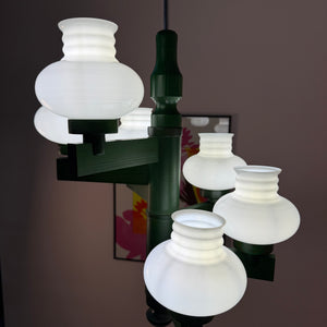 Kronleuchter grün Opalglas