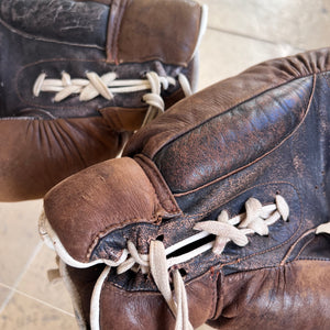 Boxhandschuhe braun Echtleder