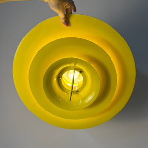 Lamellenlampe neu lackiert gelb aus Dänemark