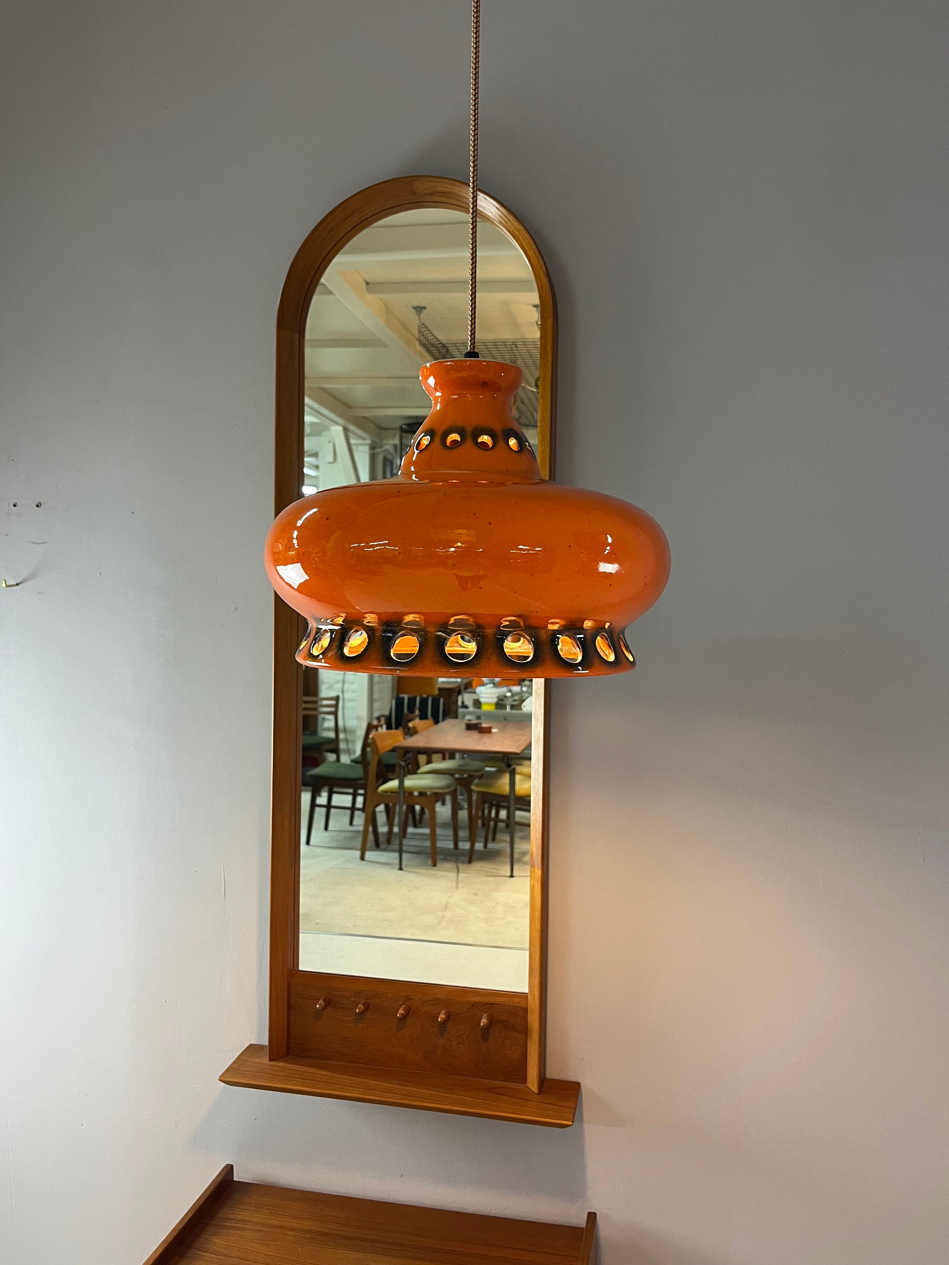 Keramiklampe orange aus Westdeutschland