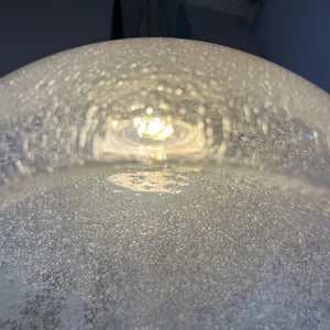 Hängelampe Chrom Eisglas von Herbert Proft für Glashütte Limburg