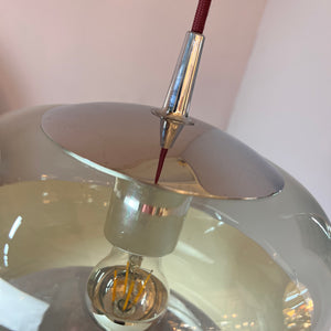 Hängelampe Rauchglas Chrom von Peill & Putzler
